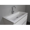 Basic Bella Meuble salle de bains avec lavabo acrylique Blanc 80x55x46cm 1 trou de robinet avec miroir et éclairage Blanc brillant SW491773