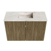 Mondiaz JOYA-DLUX 60cm meuble de salle de bains - couleur Dusk - Vasque FAYE position Milieu 1 trou de robinet couleur Frappe. SW1426217