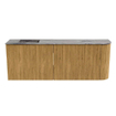 Mondiaz JOYA-DLUX 111.6cm toiletmeubel - ronding rechts kleur Oak - Wastafel FAYE positie Links 1 kraangat kleur Sombra. SW1424283