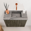 Mondiaz JOYA-DLUX 50cm toiletmeubel - kleur Shadow - Wastafel FAYE positie Rechts Zonder kraangat kleur Sombra. SW1425192