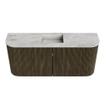 Mondiaz JOYA-DLUX Meuble de salle de bains 93,2cm - arrondi gauche et droite couleur Shadow - Vasque FAYE position Milieu Sans trou de robinet couleur Glace SW1422817