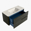 Mondiaz CIRO-DLUX Ensemble de meuble de salle de bains - 100x45x50cm - vasque solid surface Ostra - 1 lavabo central - sans trous de robinet - 2 tiroirs - Shadow SW1532473