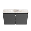 MONDIAZ TURE-DLUX Meuble toilette - 80cm - Dark Grey - EDEN - vasque Frappe - position centrale - sans trou de robinet SW1102763