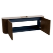 Mondiaz JOYA-DLUX Meuble de salle de bains - 123,2 cm - arrondis gauche et droite couleur Noyer - Vasque FAYE position Milieu 1 trou de robinet couleur Saba SW1424686