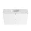 MONDIAZ TURE-DLUX Meuble de toilettes 80 cm Talc. EDEN lavabo Opalo position milieu. Sans trou de robinet. SW1104126