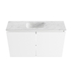 MONDIAZ TURE-DLUX Meuble toilette - 80cm - Talc - EDEN - vasque Opalo - position centrale - sans trou de robinet SW1104126