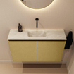 MONDIAZ TURE-DLUX Meuble toilette - 80cm - Oro - EDEN - vasque Ostra - position centrale - sans trou de robinet SW1104961