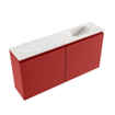 MONDIAZ TURE-DLUX Meuble toilette - 100cm - Fire - EDEN - vasque Ostra - position droite - 1 trou de robinet SW1104827