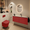 MONDIAZ TURE-DLUX Meuble toilette - 120cm - Fire - EDEN - vasque Ostra - position centrale - 1 trou de robinet SW1104831