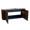 Mondiaz JOYA-DLUX 103.2cm toiletmeubel - ronding links en rechts kleur Walnut - Wastafel FAYE positie Midden 1 kraangat kleur Oza. SW1424616