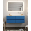 Mondiaz VICA ensemble de meuble de salle de bain - 120cm - meuble sous-vasque jeans - 4 tiroirs - lavabo moon droite - sans trou de robinet - miroir LED - version XL 60cm haut SW1098213