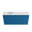 MONDIAZ TURE-DLUX meuble de toilettes 100 cm Jeans. EDEN lavabo Opalo position gauche. Sans trou de robinet. SW1104345