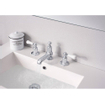 Robinet lavabo Crosswater Belgravia - 3 trous - poignées blanches - chrome SW24293