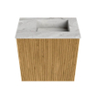 Mondiaz JOYA-DLUX 40cm toiletmeubel - kleur Oak - Wastafel FAYE positie Rechts 1 kraangat kleur Glace. SW1421985