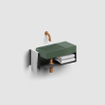 Clou Vale Open Kast - 46x19x18.5cm - rechts - met handdoekhouder - zwart SW928522