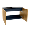 Mondiaz JOYA 70cm toiletmeubel - kleur Oak - Wastafel FAYE positie Links 1 kraangat kleur Urban. SW1421192