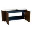 Mondiaz JOYA-DLUX 103.2cm toiletmeubel - ronding links en rechts kleur Walnut - Wastafel FAYE positie Midden Zonder kraangat kleur Meli. SW1424448