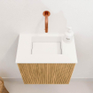 Mondiaz JOYA 40cm toiletmeubel - kleur Oak - Wastafel FAYE positie Midden Zonder kraangat kleur Talc. SW1421091
