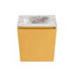 MONDIAZ TURE-DLUX meuble WC 40 cm Ocher. EDEN lavabo Glace position milieu. Sans trou de robinet. SW1103394