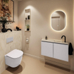 MONDIAZ TURE-DLUX Meuble toilette - 80cm - Cale - EDEN - vasque Ostra - position droite - 1 trou de robinet SW1104758