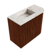 Mondiaz JOYA-DLUX 51.6cm toiletmeubel - ronding rechts kleur Ruby - Wastafel FAYE positie Links Zonder kraangat kleur Frappe. SW1423480