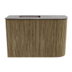 Mondiaz JOYA-DLUX Meuble de toilette 61,6cm - arrondi droit couleur Dusk - Vasque FAYE position Gauche Sans trou de robinet couleur Oza. SW1425999
