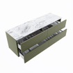 MONDIAZ VICA-DLUX Ensemble meuble de salle de bains - 150cm - meuble bas army - 4 tiroirs - lavabo encastré cloud à gauche - sans trous de robinetterie - version haute 60cm - glace SW1088187