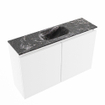 MONDIAZ TURE-DLUX Meuble toilette - 80cm - Talc - EDEN - vasque Lava - position centrale - 1 trou de robinet SW1103660