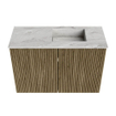 Mondiaz JOYA-DLUX 60cm meuble de salle de bains - couleur Dusk - Vasque FAYE position Droite 1 trou de robinet couleur Glace. SW1423135