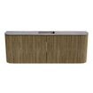 Mondiaz JOYA-DLUX Meuble de toilette 113,2 cm - arrondis gauche et droite couleur Dusk - Vasque FAYE position Milieu 1 trou de robinet couleur Oza SW1426039
