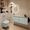 MONDIAZ TURE-DLUX meuble de WC 120 cm Greey. Lavabo EDEN Opalo position gauche. Avec 1 trou de robinet. SW1104388
