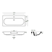 BRAUER Moon lavabo - 100x46x10cm - 1 bassin - 1 trou de robinet - céramique - blanc brillant SW1419629