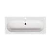 Saniclass Palermo Meubelwastafel - 120x47x3.5cm - overloop - 1 wasbak midden - 2 kraangaten - keramiek - wit OUTLETSTORE STORE43263