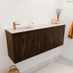 Mondiaz JOYA-DLUX 100cm toiletmeubel - kleur Walnut - Wastafel FAYE positie Links 1 kraangat kleur Meli. SW1424419