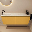 MONDIAZ TURE-DLUX meuble WC 120cm Ocher. EDEN lavabo Ostra position gauche. Avec 1 trou de robinet. SW1104983