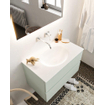 Mondiaz VICA ensemble de meuble de salle de bain - 80cm - meuble sous lavabo greey - 2 tiroirs - lavabo moon milieu - sans trou de robinet - miroir LED - version XL 60cm de haut SW1098079