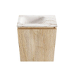 MONDIAZ TURE-DLUX Meuble toilette - 40cm - Washed Oak - EDEN - vasque Frappe - position gauche - 1 trou de robinet SW1103102