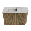 Mondiaz JOYA-DLUX Meuble de salle de bains 61,6cm - arrondi droit couleur Dusk - Vasque FAYE position Gauche Sans trou de robinet couleur Glace SW1423180