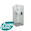 FugaFlow Boutry Quick Fit Douchecabine - vierkant - 90x90x195cm - hoekinstap - 2 Schuifdeur - anti kalk - chroom SW999907
