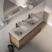 BRAUER Dune Medium Wastafel - 120cm - 2 wasbakken - 2 kraangaten - sintered stone - Ivory Travertin SW1477951