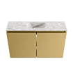 MONDIAZ TURE-DLUX Meuble toilette - 80cm - Oro - EDEN - vasque Glace - position centrale - sans trou de robinet SW1103423