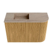 Mondiaz JOYA-DLUX Meuble de toilette 61,6cm - arrondi droit couleur Chêne - Vasque FAYE position Gauche 1 trou de robinet couleur Saba SW1424186