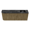 Mondiaz JOYA-DLUX Meuble de salle de bains 111.6cm - arrondi gauche couleur Dusk - Vasque FAYE position Droite Sans trou de robinet couleur Lava. SW1423275