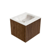 MONDIAZ KURVE-DLUX 50cm Meuble salle de bain - couleur Walnut - 1 tiroir - vasque GRUNNE centre - 1 trou de robinet - couleur Frappe SW1137400