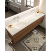 Mondiaz VICA ensemble de meuble de salle de bain - 200cm - meuble sous-vasque reposant - 4 tiroirs - lavabo moon double - sans trou de robinet version XL 60cm de haut SW1090087