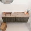 Mondiaz JOYA-DLUX 100cm toiletmeubel - kleur Shadow - Wastafel FAYE positie Links 1 kraangat kleur Arena. SW1424816