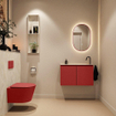 MONDIAZ TURE-DLUX Meuble de toilettes 80 cm Fire. EDEN lavabo Ostra position droite. Avec 1 trou de robinet. SW1104830
