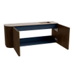 Mondiaz JOYA-DLUX 101.6cm toiletmeubel - ronding links kleur Walnut - Wastafel FAYE positie Rechts Zonder kraangat kleur Arena. SW1424373