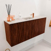 Mondiaz JOYA-DLUX 90cm meuble de salle de bains - couleur Ruby - Vasque FAYE position Milieu 1 trou de robinet couleur Nata. SW1425439