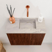 Mondiaz JOYA-DLUX 50cm toiletmeubel - kleur Ruby - Wastafel FAYE positie Rechts Zonder kraangat kleur Glace. SW1423536